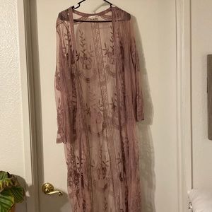 Lace Rose colored Kimono